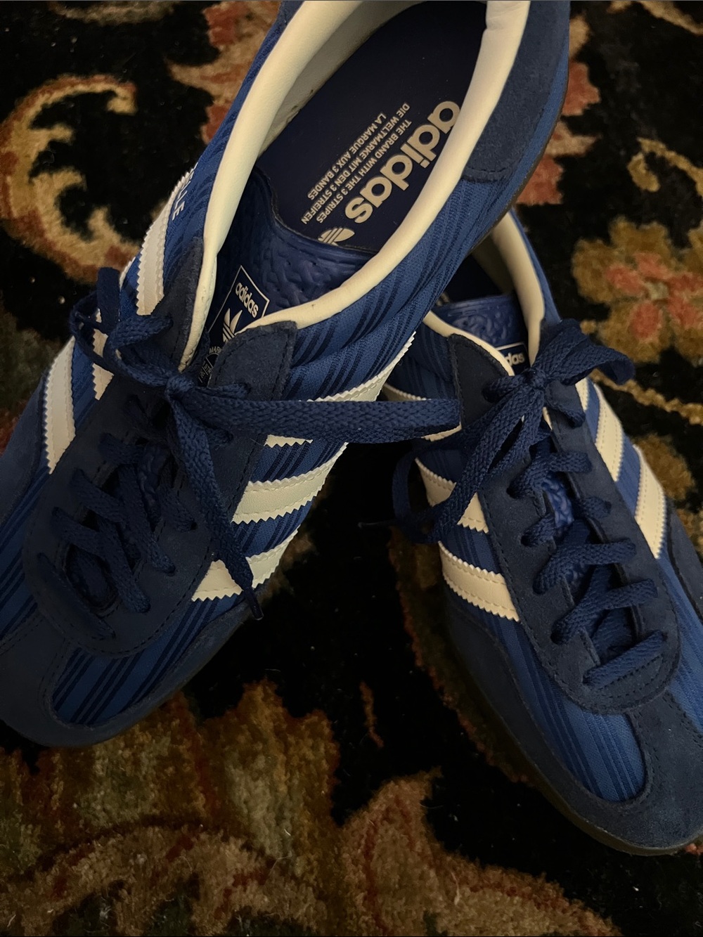 Adidas Gazelle Indoor Victory Blue Night Indigo Cream White size 9.5 Womens NWOT